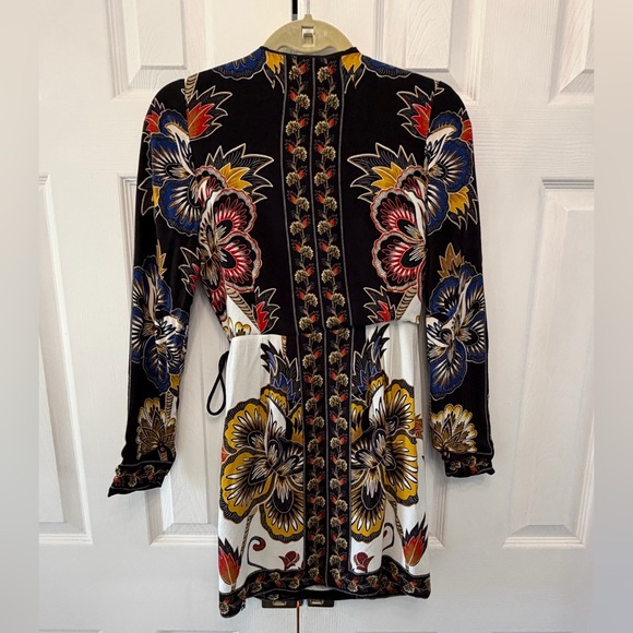 FARM Rio Maxi Floral Black Wrap Mini Dress Size Small - Picture 5 of 7